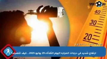 ارتفاع شديد في درجات الحرارة اليوم الثلاثاء 29 يوليو 2025.. كيف تتصرف؟
